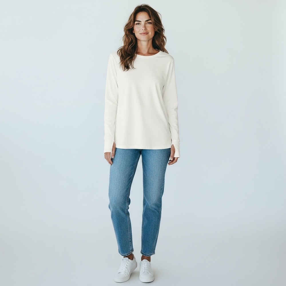 Zella long sleeve ivory top with thumb holes 2XL